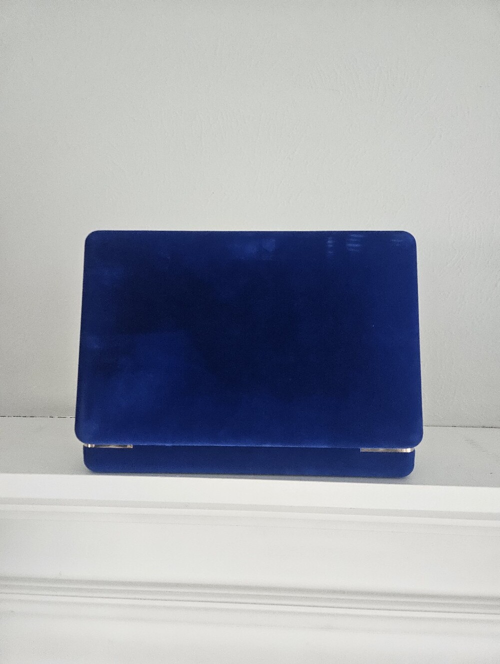 Vintage Mele Hard Shell Royal Blue Velvet Jewelry Presentation Travel Organizer - Picture 4 of 8